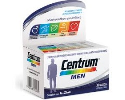 Centrum Men Complete from A to Zinc Συμπλήρωμα βιταμινών & μεταλλικών στοιχείων, με ειδική σύνθεση για την κάλυψη των αναγκών του άνδρα 30 δισκία Centrum Men Complete from A to Zinc Συμπλήρωμα βιταμινών & μεταλλικών στοιχείων, με ειδική σύνθεση για την κάλυψη των αναγκών του άνδρα 30 δισκία