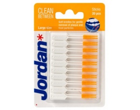 Jordan, Clean Between Sticks Orange, Μεσοδόντια Βουρτσάκια Large, 20τμχ