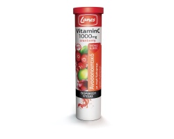 Lanes Vitamin C 1000mg με Χυμό Κράνμπερι και Γεύση Κράνμπερι, Κεράσι& Σταφύλι 20 αναβράζουσες ταμπλέτες   Lanes Vitamin C 1000mg με Χυμό Κράνμπερι και Γεύση Κράνμπερι, Κεράσι& Σταφύλι 20 αναβράζουσες ταμπλέτες