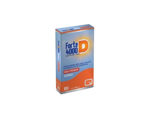 Quest Forte D 4000 Vitamin D3i.u (100mg), Για την καλή κατάσταση των οστών και των δοντιών,στην καλή λειτουργία των μυών και του ανοσοποιητικού, 60 μασώμενες ταμπλέτες Quest Forte D 4000 Vitamin D3i.u (100mg), Για την καλή κατάσταση των οστών και των δοντιών,στην καλή λειτουργία των μυών και του ανοσοποιητικού, 60 μασώμενες ταμπλέτες