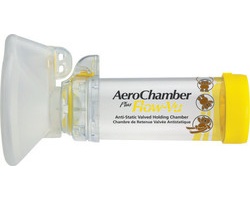 AeroChamber, Plus Flow-Vu With Medium Mask (1-5 Years), Aεροθάλαμος Eισπνοών με Mάσκα για παιδιά 1-5 ετών (με κίτρινο χρώμα)