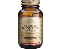 Solgar Vitamin B-Complex with vitamin C Συμπλήρωμα διατροφής με Σύμπλεγμα βιταμινών Β με C χρήσιμο σε καταστάσεις στρες 100 ταμπλέτες