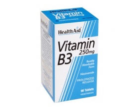 Health Aid Vitamin B3 Χρήσιμη για την παραγωγή ενέργειας από την τροφή, στην ακμή και στη διατήρηση σωστών επιπέδων χοληστερόλης, 90tbs Health Aid Vitamin B3 Χρήσιμη για την παραγωγή ενέργειας από την τροφή, στην ακμή και στη διατήρηση σωστών επιπέδων χοληστερόλης, 90tbs