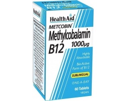 Health Aid Methylcobalamin Metcobin B12 1000mg με γεύση φραγκοστάφυλο 60 ταμπλέτες   Health Aid Methylcobalamin Metcobin B12 1000mg με γεύση φραγκοστάφυλο 60 ταμπλέτες