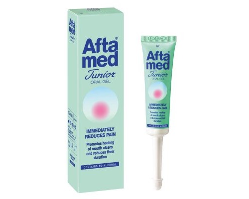 Aftamed Junior Gel παρέχει γρήγορη ανακούφιση στα παιδιά από τον πόνο που προκαλείται από έλκη στο στόμα ή τραυματισμούς από σιδεράκια 15ml 
