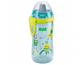 NUK, Flexi Cup Παγουράκι με καλαμάκι Soft, 18m+, Μπλε, 300ml, Nr. 10.750.601, 1τμχ.