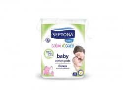Septona Baby Calm n' Care Cotton Pads Δίσκοι για Απαλό Καθαρισμό, 50τμχ