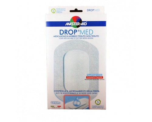 Master Aid Drop Med  Αυτοκόλλητη Γάζα 10.5x15cm , 5τμχ  Master Aid Drop Med  Αυτοκόλλητη Γάζα 10.5x15cm , 5τμχ