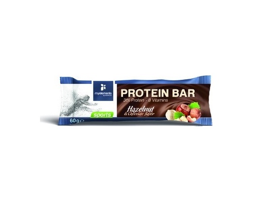 My Elements Sports Protein Bar Mπάρα Πρωτεΐνης Εμπλουτισμένη με Βιταμίνες & Γεύση Φουντούκι, 60gr 
