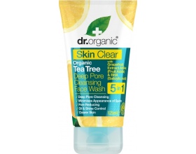 Dr Organic Skin Clear Organic Tea Tree Deep Pore Cleansing Face Wash Καθαριστικό Προσώπου για Λιπαρή για Επιδερμίδα 125ml 