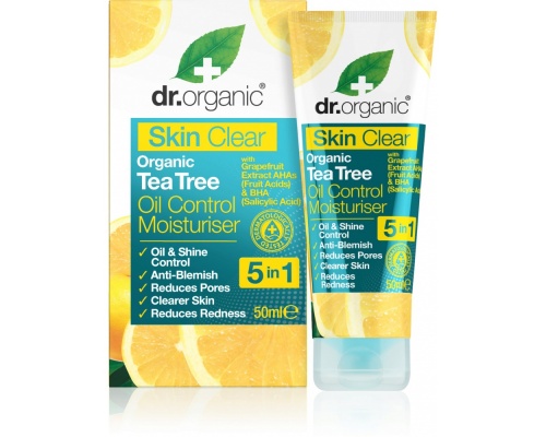 Dr Organic Skin Clear Organic Tea Tree Oil Control Moisturiser Ενυδατική Κρέμα Προσώπου για Έλεγχο της Λιπαρότητας 50ml  Dr Organic Skin Clear Organic Tea Tree Oil Control Moisturiser Ενυδατική Κρέμα Προσώπου για Έλεγχο της Λιπαρότητας 50ml