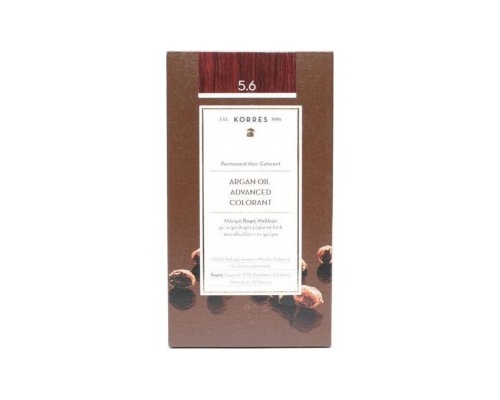 KORRES 5.6 Βαφή Μαλλιών με Έλαιο Argan & φυτική Κερατίνη, Καστανό Ανοιχτό Κόκκινο 50ml 