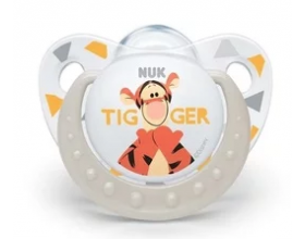 NUK Trendline Disney Winnie, Ορθοδοντική Πιπίλα Σιλικόνης N1 (0-6m) με Κρίκο, 1τμχ
