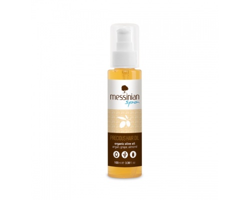 Messinian Spa Precious Hair Oil Πολλαπλών χρήσεων πολύτιμο λάδι για τα μαλλιά με αμυγδαλέλαιο και λάδι από σταφύλι και βερίκοκο, 100ml Messinian Spa Precious Hair Oil Πολλαπλών χρήσεων πολύτιμο λάδι για τα μαλλιά με αμυγδαλέλαιο και λάδι από σταφύλι και βερίκοκο, 100ml