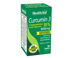 HEALTH AID Curcumin 3 600mg Ενεργό συστατικό του κουρκουμά, ένα ισχυρό αντιοξειδωτικό με πολλαπλά οφέλη για την υγεία 30tabs HEALTH AID Curcumin 3 600mg Ενεργό συστατικό του κουρκουμά, ένα ισχυρό αντιοξειδωτικό με πολλαπλά οφέλη για την υγεία 30tabs