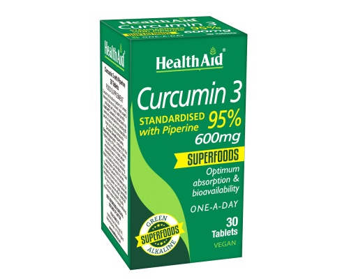HEALTH AID Curcumin 3 600mg Ενεργό συστατικό του κουρκουμά, ένα ισχυρό αντιοξειδωτικό με πολλαπλά οφέλη για την υγεία 30tabs HEALTH AID Curcumin 3 600mg Ενεργό συστατικό του κουρκουμά, ένα ισχυρό αντιοξειδωτικό με πολλαπλά οφέλη για την υγεία 30tabs