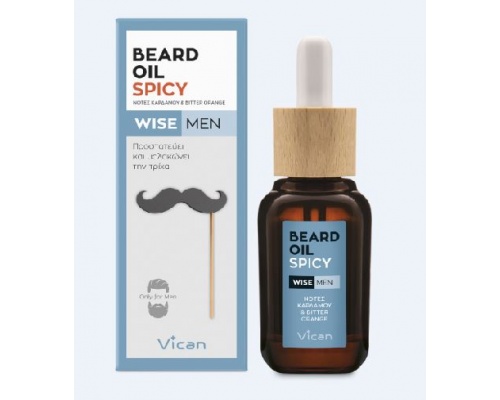 Vican Wise Men Beard Oil Spicy Λάδι που  μαλακώνει και δίνει λάμψη στο μούσι του άντρα χωρίς να λαδώνει 30ml  Vican Wise Men Beard Oil Spicy Λάδι που  μαλακώνει και δίνει λάμψη στο μούσι του άντρα χωρίς να λαδώνει 30ml