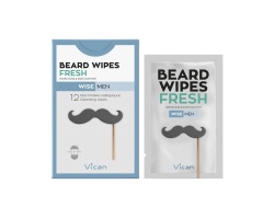 Vican Wise Men Beard Wipes Fresh Μαντηλάκια που προσφέρουν καθαρισμό στη στιγμή ενώ παράλληλα αφήνουν τη γενειάδα και την επιδερμίδα καθαρή και απαλή 12τμχ 