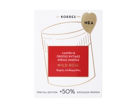 KORRES Wild Rose Brightening & First Wrinkles Day Cream Κρέμα για λάμψη Άγριο Τριαντάφυλλο για ξηρές επιδερμίδες 60ml 