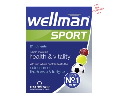 Vitabiotics WELLMAN Sport,μοναδική σύνθεση ειδικά σχεδιασμένη για άνδρες που αθλούνται, 30 ταμπλέτες Vitabiotics WELLMAN Sport,μοναδική σύνθεση ειδικά σχεδιασμένη για άνδρες που αθλούνται, 30 ταμπλέτες