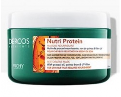 VICHY NUTRIENTS Dercos Nourish masque Μάσκα αναδόμησης με θρεπτικό έλαιο pracaxi πίτουρο quinoa & φίλτρο UV 250ml 
