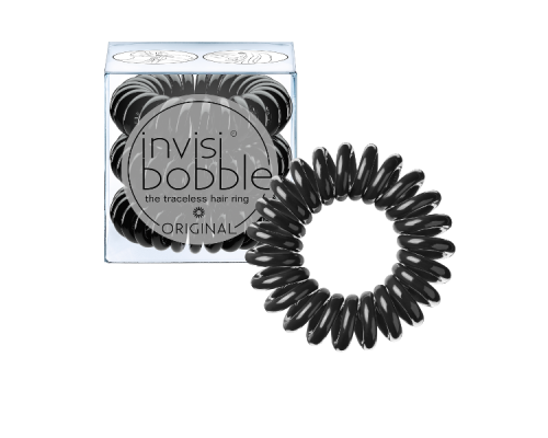 Invisi bobble Original True Black Λαστιχάκι μαλλιών, μαύρο 3τμχ Invisi bobble Original True Black Λαστιχάκι μαλλιών, μαύρο 3τμχ