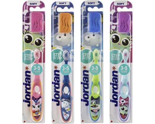 Jordan AS Oral care Step by Step 3-5 Οδοντόβουρτσα παιδική με μικρή κεφαλή για τα πρώτα δόντια & δώρο η θήκη Jordan AS Oral care Step by Step 3-5 Οδοντόβουρτσα παιδική με μικρή κεφαλή για τα πρώτα δόντια & δώρο η θήκη