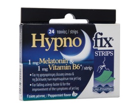 Uni-Pharma Hypno Fix Strips Συμπλήρωμα διατροφής για την γρηγορότερη έλευση ύπνου 24 ταινίες  