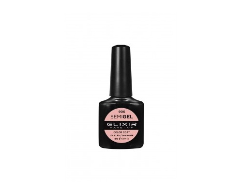 Elixir semigel uv/led, Ημιμόνιμο βερνίκι no906 Salmon Pink, 8ml