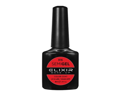 Elixir semigel uv/led, Ημιμόνιμο βερνίκι no916 Ruby, 8ml