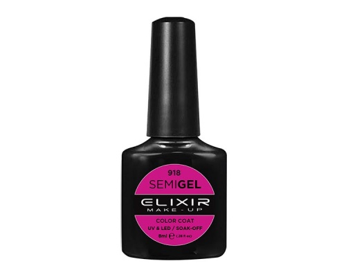 Elixir semigel uv/led, Ημιμόνιμο βερνίκι no918 Red Violet, 8ml