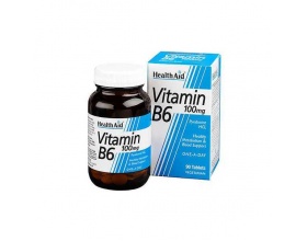 Health Aid B6 Vitamin 100mg Συμπλήρωμα με ζωτικό ρόλο στο μεταβολισμό των αμινοξέων, στο σχηματισμό ερυθρών αιμοσφαιρίων και στον συγχρονισμό των μυϊκών κινήσεων 90 ταμπλέτες Health Aid B6 Vitamin 100mg Συμπλήρωμα με ζωτικό ρόλο στο μεταβολισμό των αμινοξέων, στο σχηματισμό ερυθρών αιμοσφαιρίων και στον συγχρονισμό των μυϊκών κινήσεων 90 ταμπλέτες
