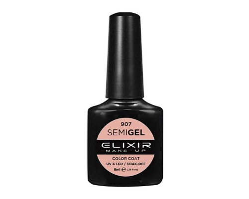 Elixir semigel uv/led Ημιμόνιμο βερνίκι no907  Puce, 8ml