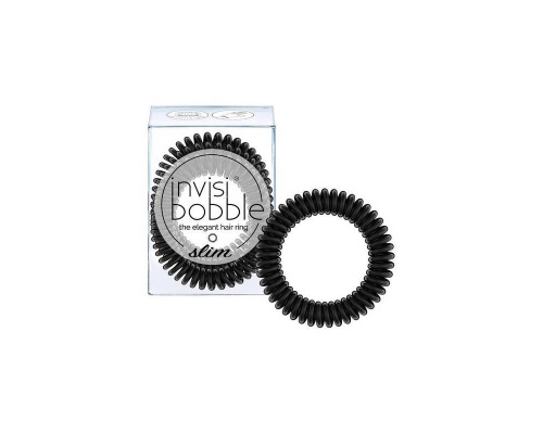 Invisibobble The Elegant Hair Ring Λαστιχάκι Μαλλιών Slim True Black 3 τμχ Invisibobble The Elegant Hair Ring Λαστιχάκι Μαλλιών Slim True Black 3 τμχ