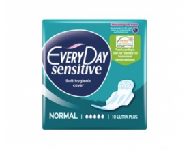 EveryDay Sensitive, with Cotton Center Plus, Σερβιέτες Normal Ultra Plus, 10τμχ.