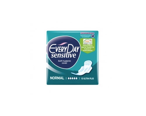 EveryDay Sensitive, with Cotton Center Plus, Σερβιέτες Normal Ultra Plus, 10τμχ.