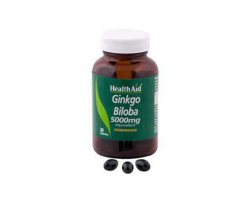 Health Aid Ginkgo Biloba 5000mg  Συμπλήρωμα Διατροφής που βοηθά στη μνήμη,30caps Health Aid Ginkgo Biloba 5000mg  Συμπλήρωμα Διατροφής που βοηθά στη μνήμη,30caps
