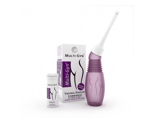 MULTI-GYN  Vaginal Douche Combipack Πουάρ ενδοκολπικών πλύσεων φιλικό προς τη γυναίκα μαζί με 10 δισκία 