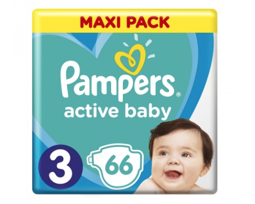 Pampers Πάνες Active Baby Μέγεθος 3 (Midi) 6-10Kg, 66 Πάνες Pampers Πάνες Active Baby Μέγεθος 3 (Midi) 6-10Kg, 66 Πάνες