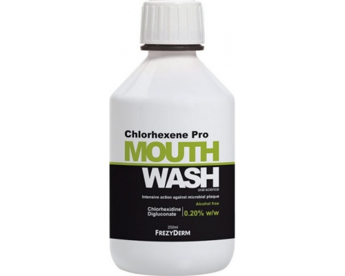 Frezyderm Chlorhexene Pro Mouthwash Στοματικό Διάλυμα για Ενισχυμένη Δράση Kατά της Μικροβιακής Πλάκας, 250ml   Frezyderm Chlorhexene Pro Mouthwash Στοματικό Διάλυμα για Ενισχυμένη Δράση Kατά της Μικροβιακής Πλάκας, 250ml