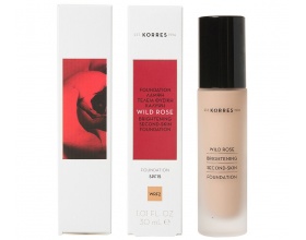 Korres Wild Rose Brightening Foundation SPF15 Άγριο Τριαντάφυλλο WRF2 για Λάμψη & Φυσική Κάλυψη, 30ml Korres Wild Rose Brightening Foundation SPF15 Άγριο Τριαντάφυλλο WRF2 για Λάμψη & Φυσική Κάλυψη, 30ml