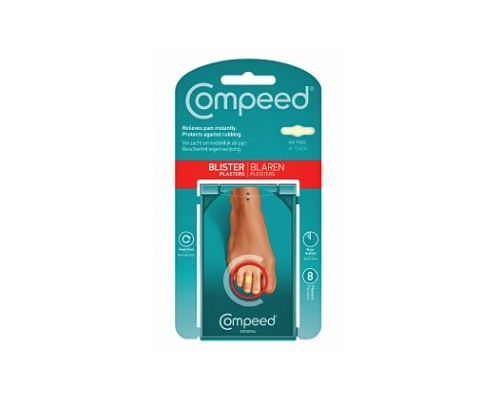 Compeed Toe Blisters Plasters βοηθούν στην ανακούφιση του πόνου και επουλώνουν τις φουσκάλες 8τμχ  Compeed Toe Blisters Plasters βοηθούν στην ανακούφιση του πόνου και επουλώνουν τις φουσκάλες 8τμχ