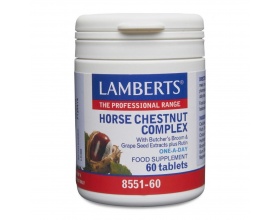 Lamberts Horse Chestnut Complex Συμπλήρωμα 4 τιτλοδοτημένων βοτάνων για την υγεία των αιμοφόρων αγγείων 60 tabs 