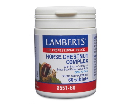 Lamberts Horse Chestnut Complex Συμπλήρωμα 4 τιτλοδοτημένων βοτάνων για την υγεία των αιμοφόρων αγγείων 60 tabs 