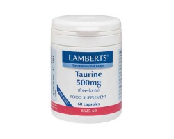 Lamberts Taurine 500 mg Συμπλήρωμα διατροφής με ταυρίνη 60 caps 