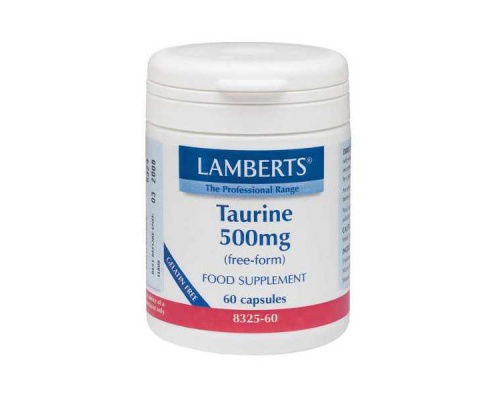 Lamberts Taurine 500 mg Συμπλήρωμα διατροφής με ταυρίνη 60 caps  Lamberts Taurine 500 mg Συμπλήρωμα διατροφής με ταυρίνη 60 caps