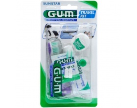 GUM Travel Kit Brush (156), Σετ Ταξιδιού με Οδοντόβουρτσα, Οδοντόκρεμα 12.5ml και Οδοντικό Νήμα 10m 