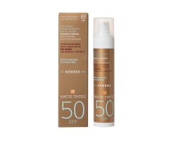 Korres Red Grape Matte Tinted Sunscreen Face Cream SPF50 Αντηλιακή Κρέμα Προσώπου Ματ με Χρώμα κατά των Πανάδων, 50ml