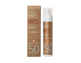 Korres Red Grape Matte Tinted Sunscreen Face Cream SPF50 Αντηλιακή Κρέμα Προσώπου Ματ με Χρώμα κατά των Πανάδων, 50ml