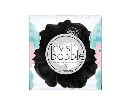 Invisibobble Sprunchie True Black Λαστιχάκι Μαλλιών, με Υφασμάτινη Επένδυση 1 Τεμάχιο 